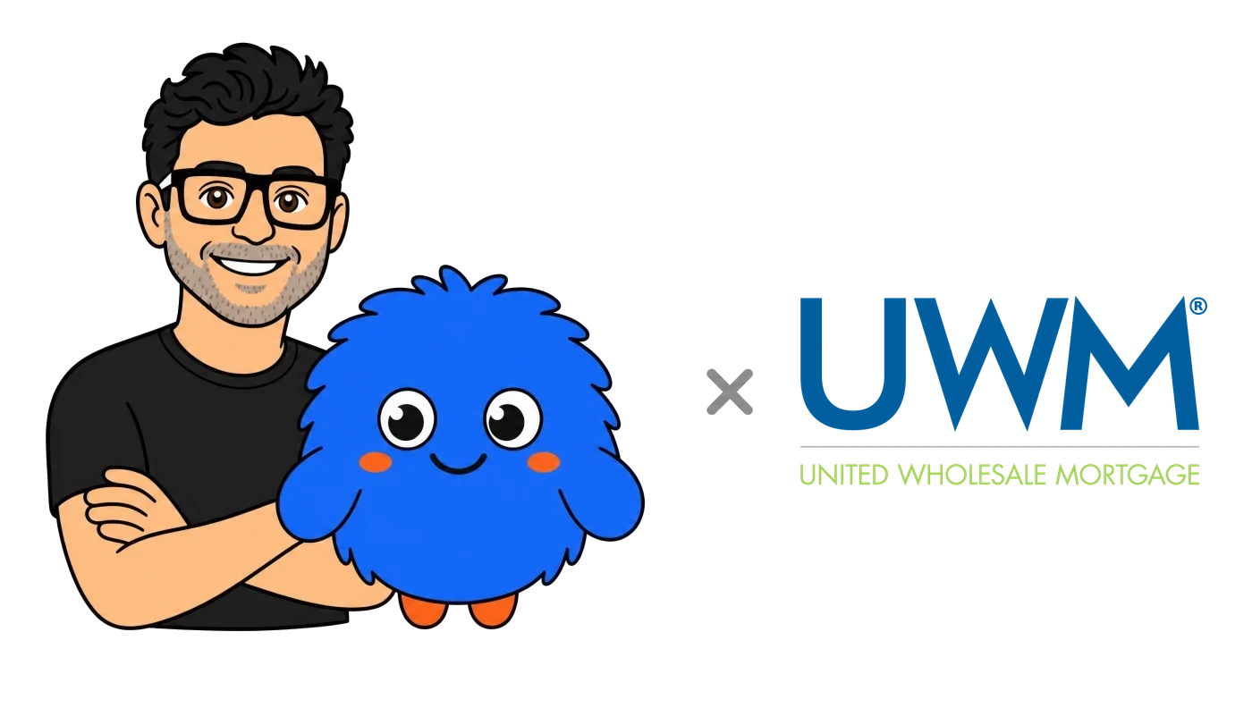 Illustration of Brandon Brotsky and the UWM logo side by side